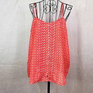 MOSSIMO SUPPLY‎ COMPANY Yellow and Purple Semi Sheer Dotted Blouse Large